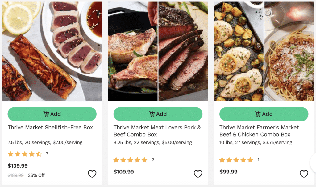 thrive market organic meat delivery services protein boxes