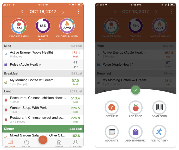 chron-o-meter weight loss app screenshots