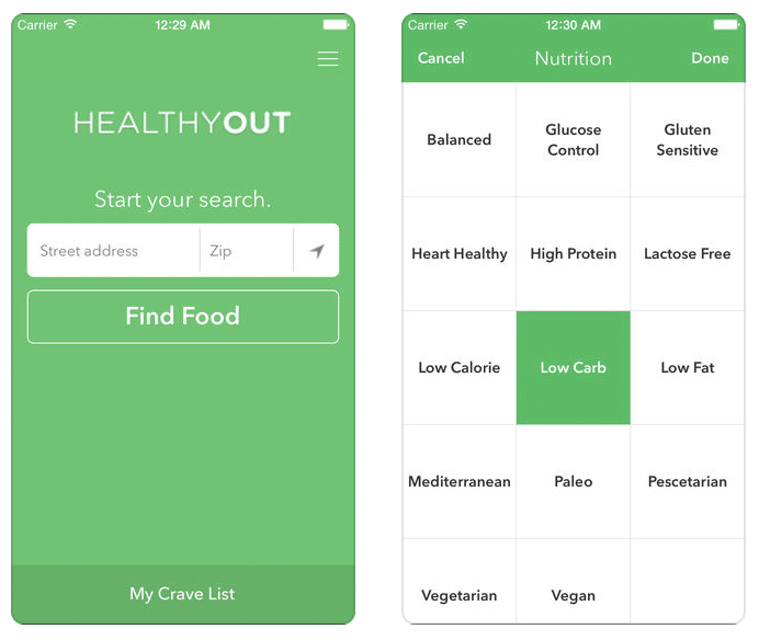 healthyout weight loss app screenshots