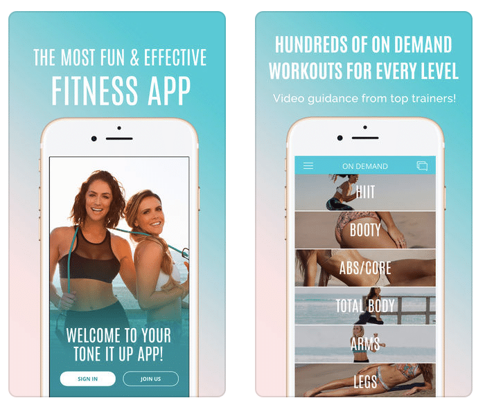 studio tone it up weight loss app screenshot