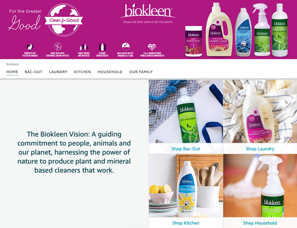 Biokleen natural cleaning product brand