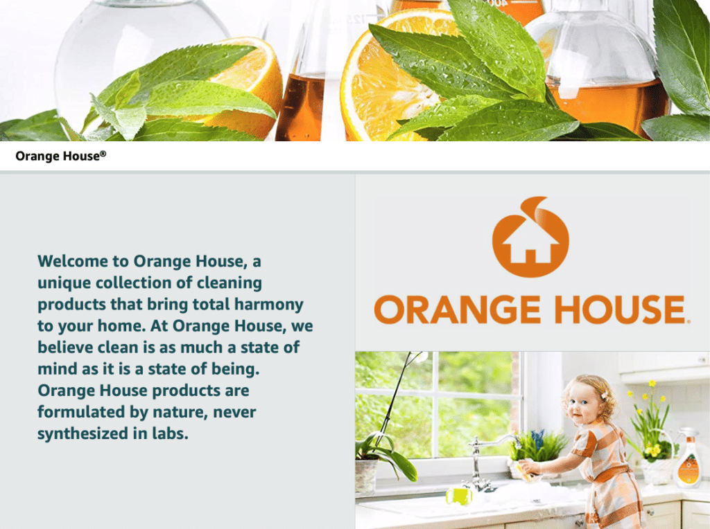 orange house natural cleaning product brand