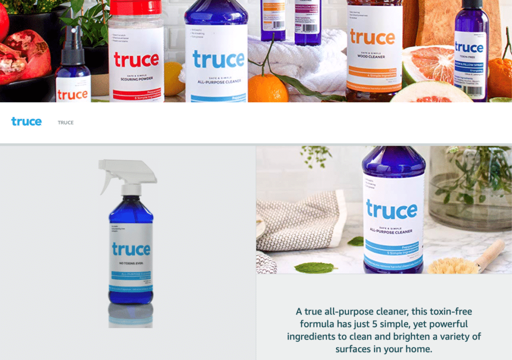 truce natural cleaning products brand