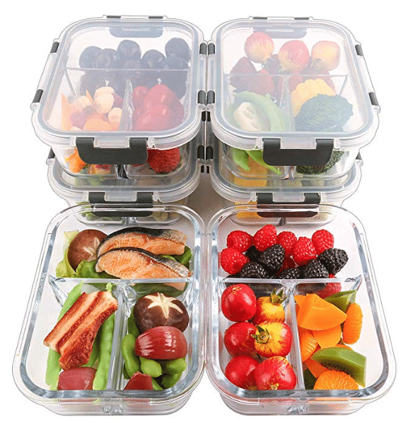 macro dieting glass meal prep containers